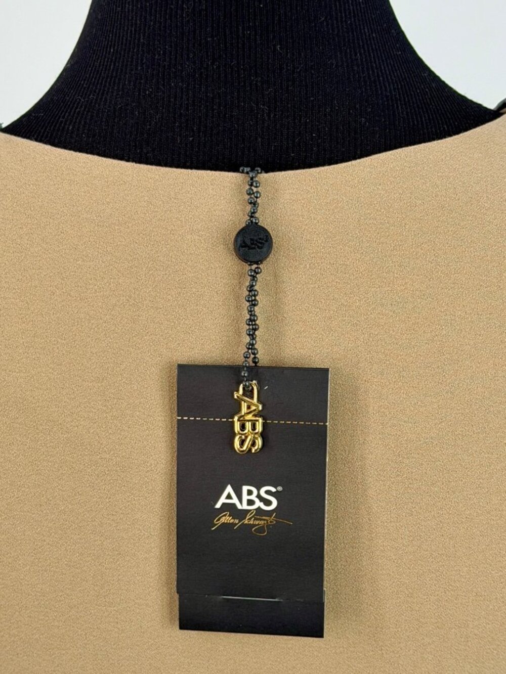 NWT ABS Tan Pleated A-Line Woven Mini Dress 2| Office Siren Dark Equestrian Twee - Picture 12 of 16